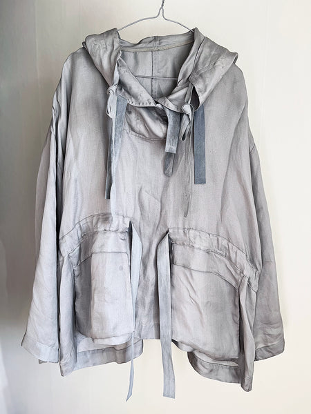 Grey silk anorak - 2023