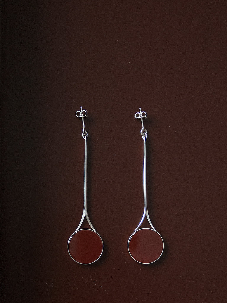 TALL FLAT CARNELIAN EARRINGS