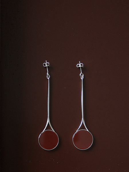 TALL FLAT CARNELIAN EARRINGS