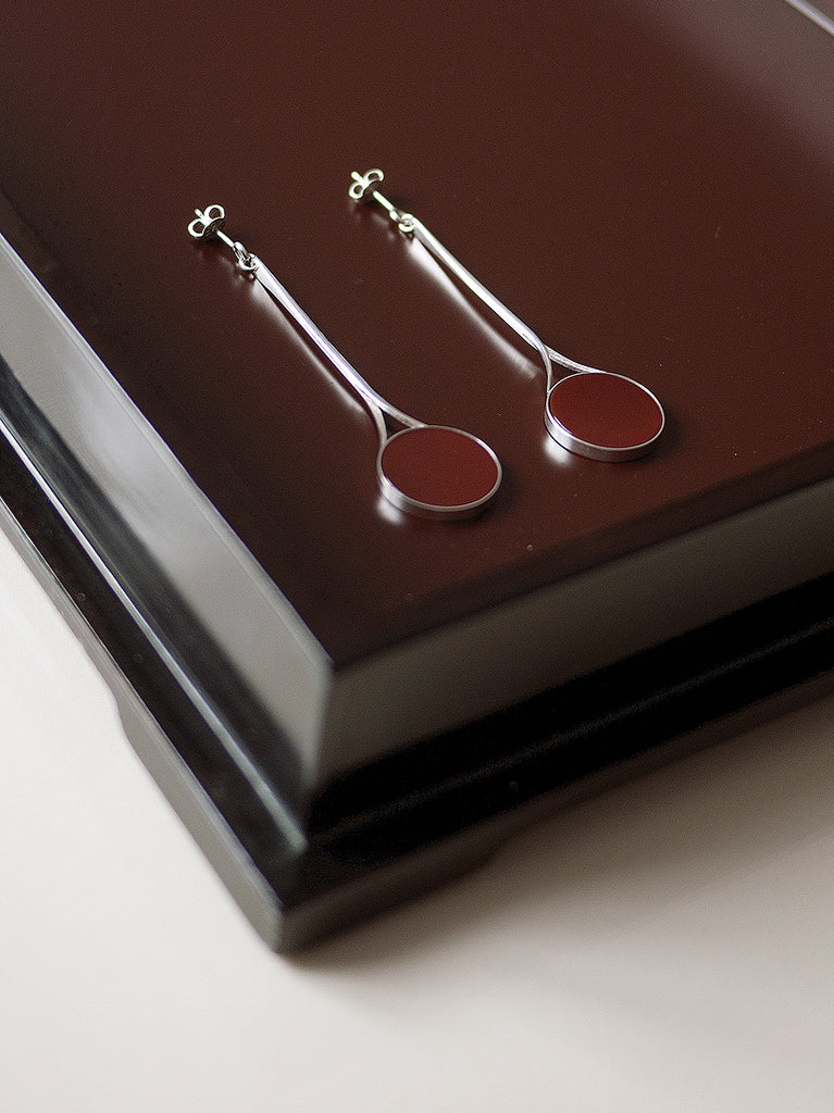 TALL FLAT CARNELIAN EARRINGS