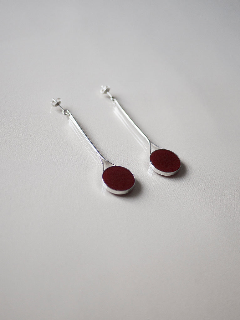 TALL FLAT CARNELIAN EARRINGS