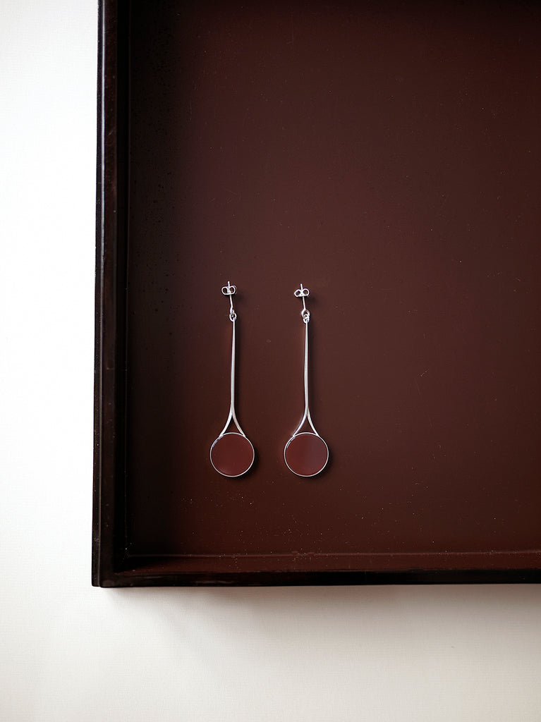 TALL FLAT CARNELIAN EARRINGS