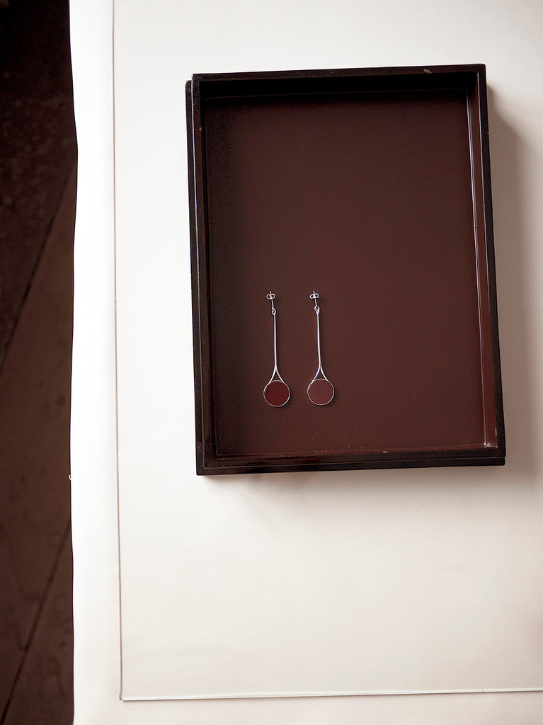 TALL FLAT CARNELIAN EARRINGS